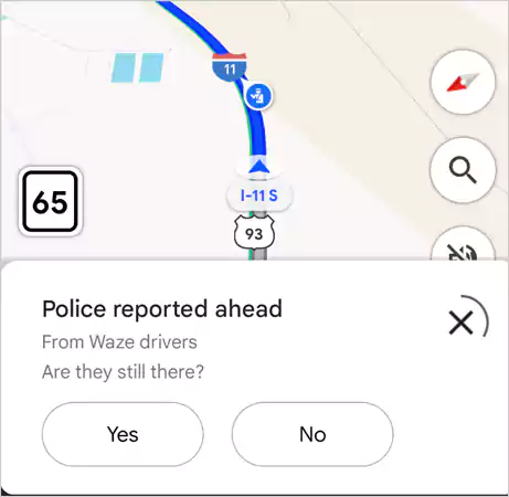 Google Maps new incident feature