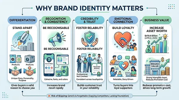 Showing importance of brand identity